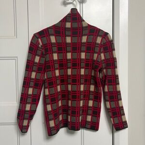 Cute Pink Brown and Beige Turtleneck Sweater Size Small